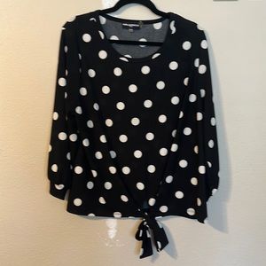Karl Lagerfeld Very good looking top dressy, casual black with white polkadots